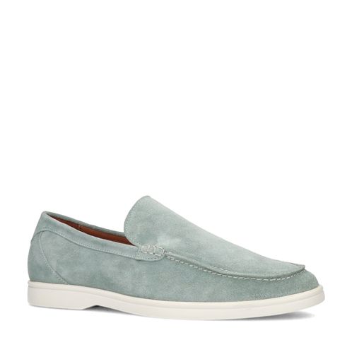 Zeegroene suède loafers