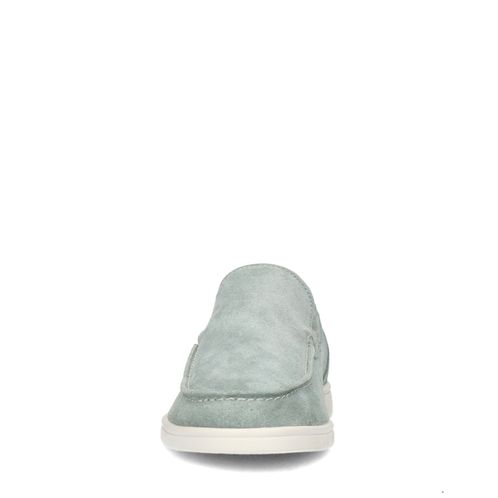 Zeegroene suède loafers
