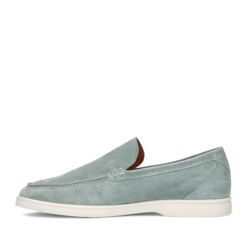 Zeegroene suède loafers