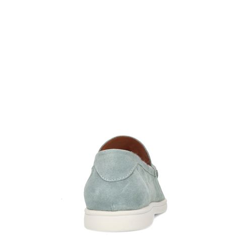 Zeegroene suède loafers