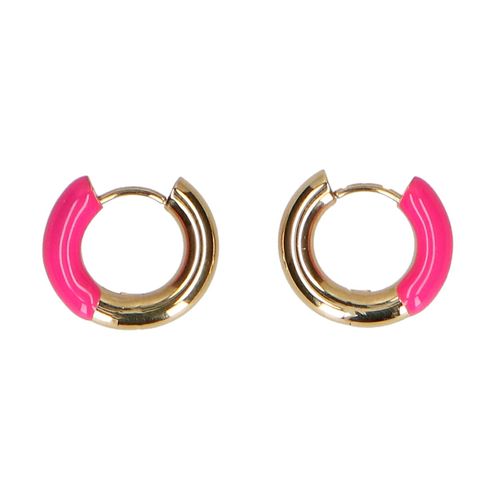 Goldfarbene Ohrringe mit rosa Details