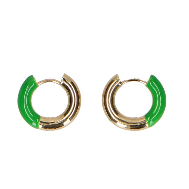 Goldfarbene Ohrringe mit grünen Details