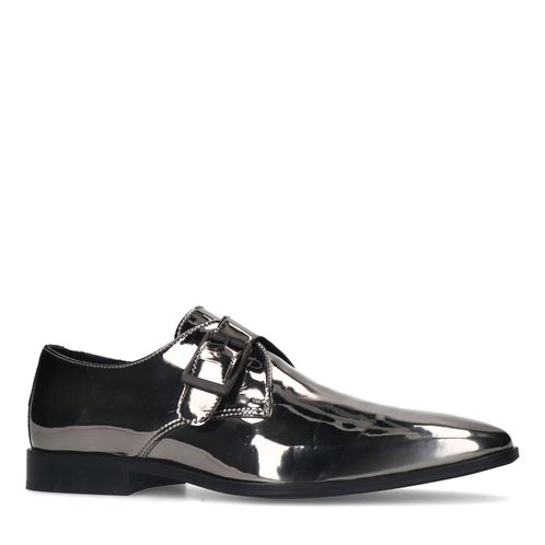 Chaussures à boucle métallisées brillantes - argenté