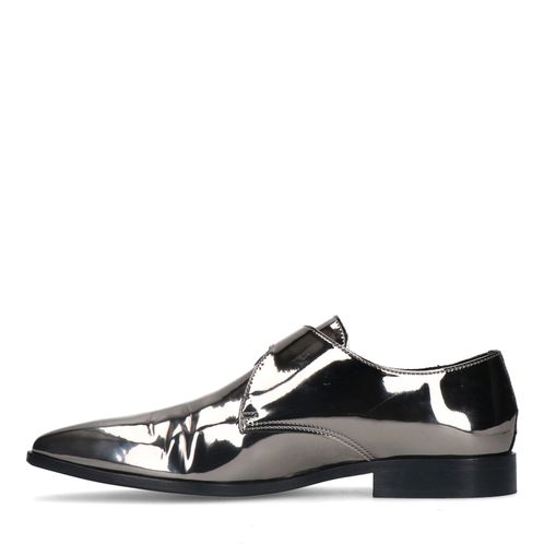 Chaussures à boucle métallisées brillantes - argenté