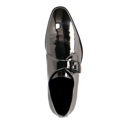 Chaussures à boucle métallisées brillantes - argenté