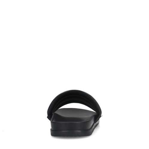 Zwarte leren slippers