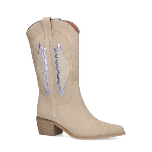 Santiags en cuir - beige