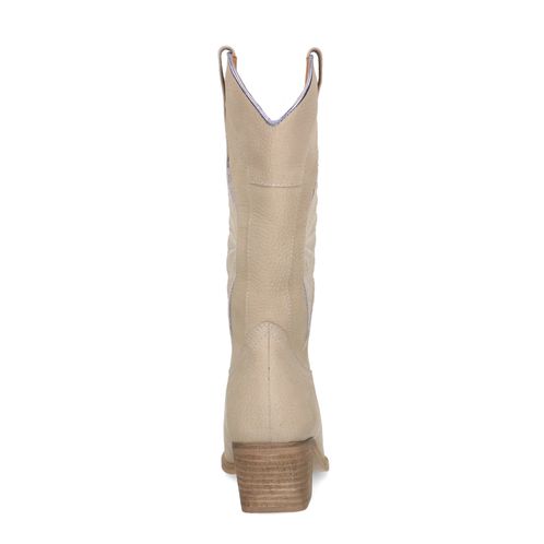 Santiags en cuir - beige
