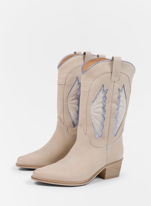 Santiags en cuir - beige