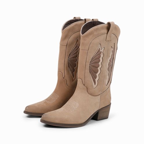 Santiags en cuir - taupe