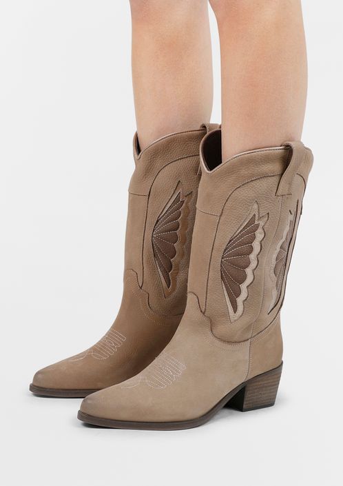 Santiags en cuir - taupe