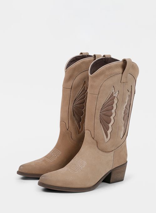 Santiags en cuir - taupe