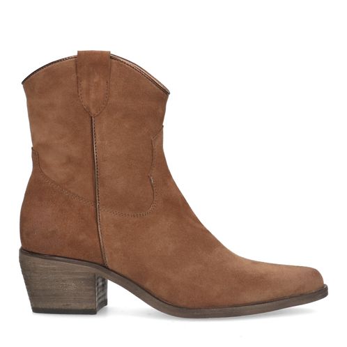 Santiags basses en daim - cognac
