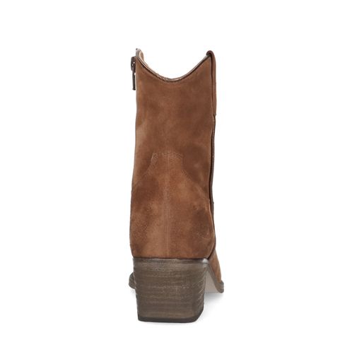 Cognac suède lage cowboylaarzen