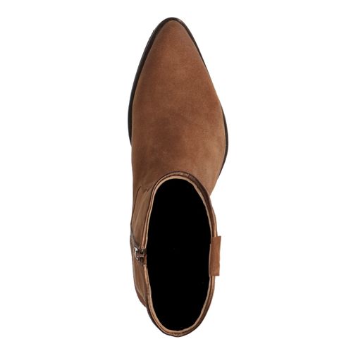 Cognac suède lage cowboylaarzen