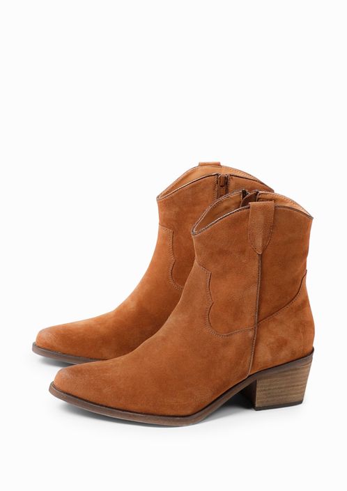 Cognac suède lage cowboylaarzen