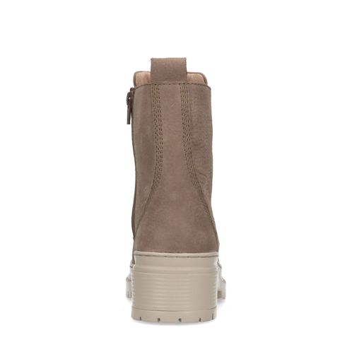 Taupe nubuck biker boots