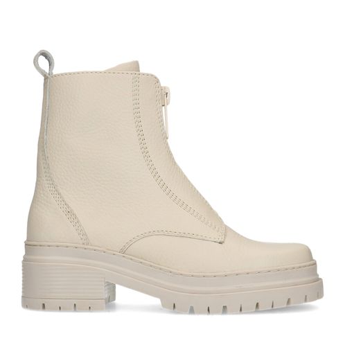 Off white leren biker boots