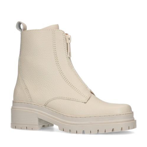 Off white leren biker boots