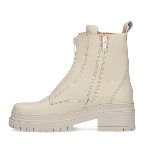 Off white leren biker boots