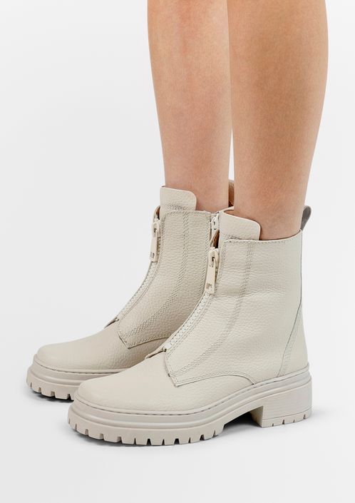 Off white leren biker boots