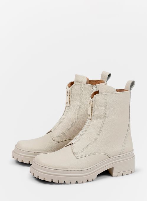 Off white leren biker boots
