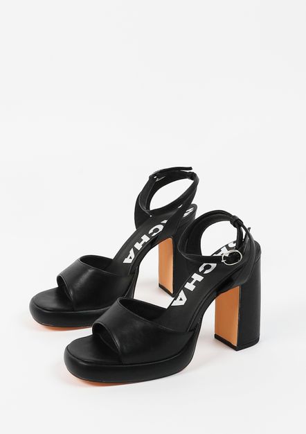 Sandales à talon avec plateforme - noir