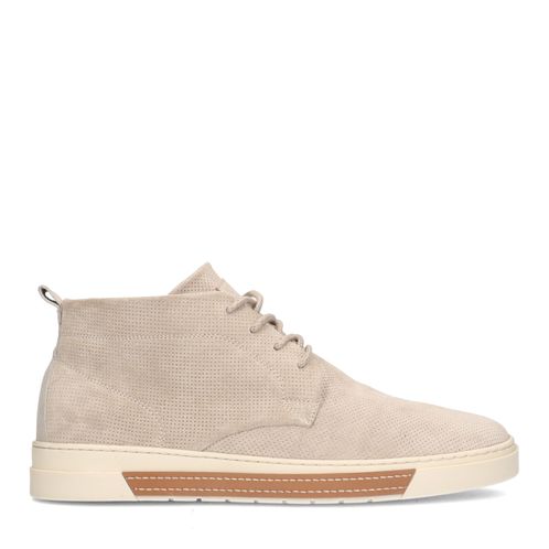 Baskets montantes en cuir - beige