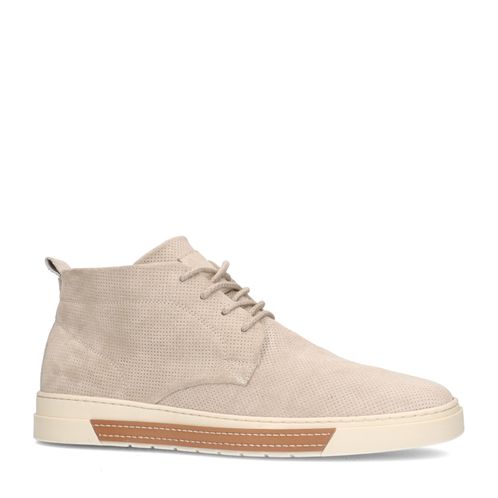 Beige hoge leren sneakers