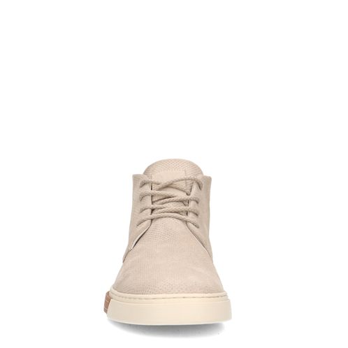 Beige hoge leren sneakers
