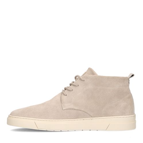 Beige hoge leren sneakers