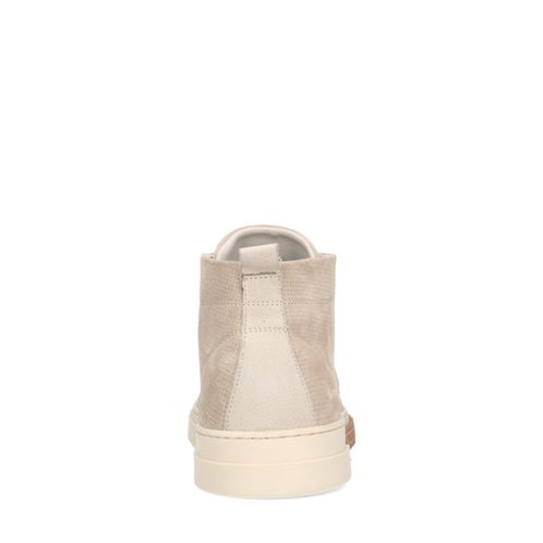 Beige hoge leren sneakers