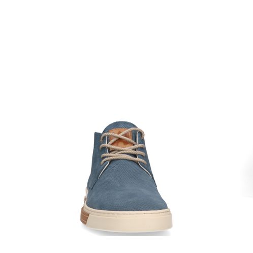 Blauwe hoge leren sneakers