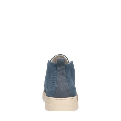 Blauwe hoge leren sneakers