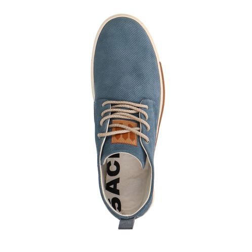 Blauwe hoge leren sneakers