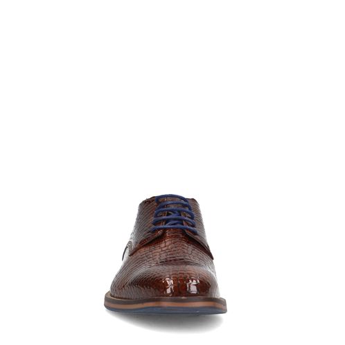Cognac leren veterschoenen