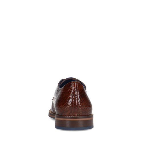 Cognacfarbene Lederschnürschuhe