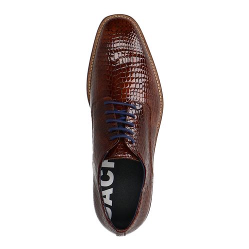 Cognac leren veterschoenen
