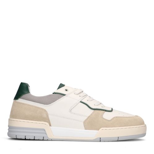 Witte leren sneakers met groene details