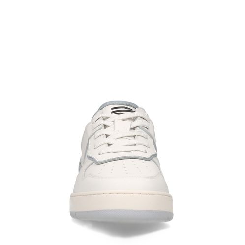Witte leren sneakers met blauwe details