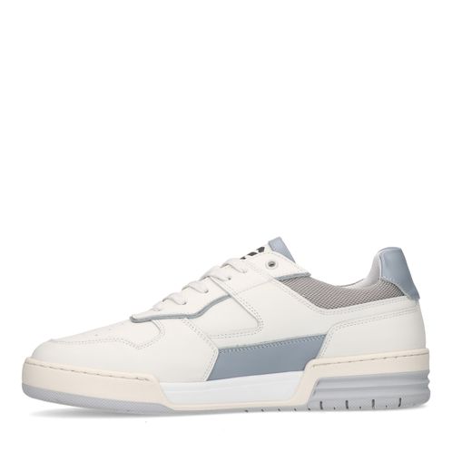 Witte leren sneakers met blauwe details