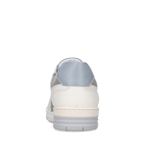 Witte leren sneakers met blauwe details
