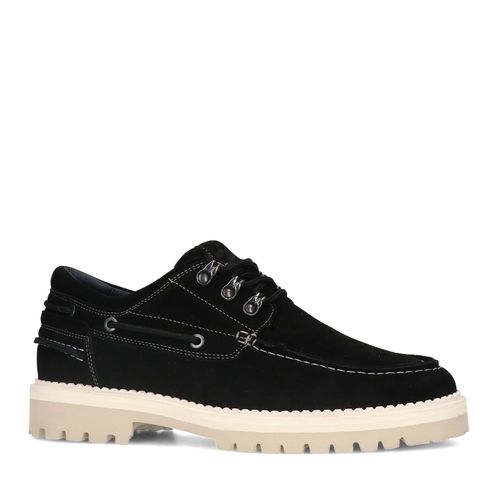 Zwarte suède veterschoenen