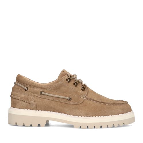 Chaussures à lacets en daim - beige