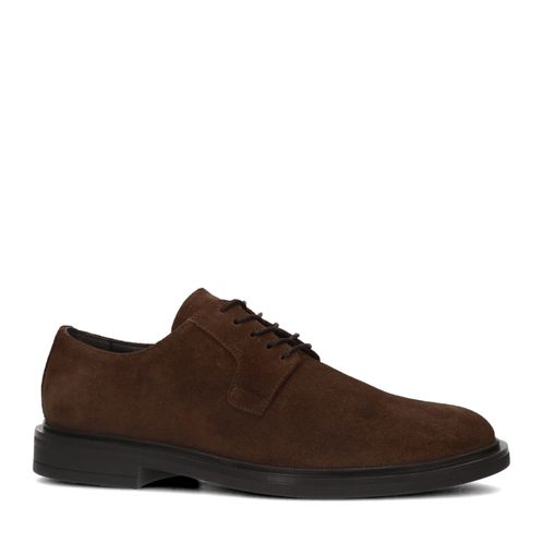 Braune Schnürschuhe aus Veloursleder