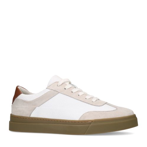 Baskets avec détails en daim - blanc