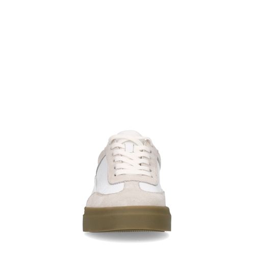 Baskets avec détails en daim - blanc