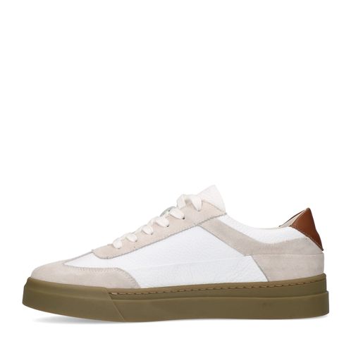 Baskets avec détails en daim - blanc