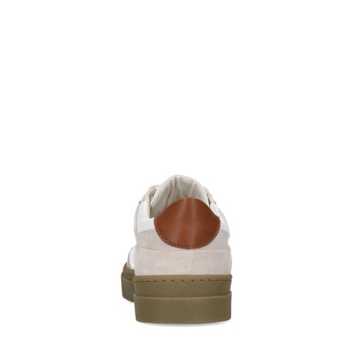 Baskets avec détails en daim - blanc