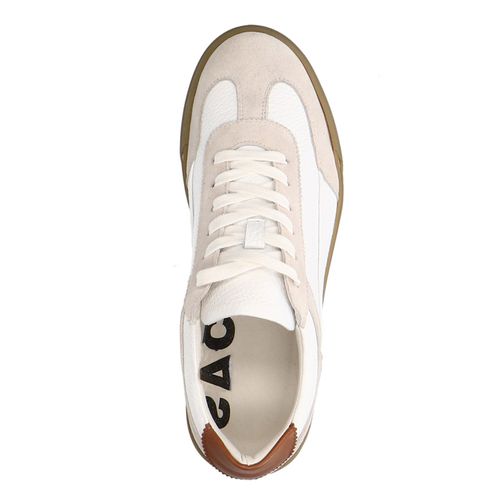 Baskets avec détails en daim - blanc